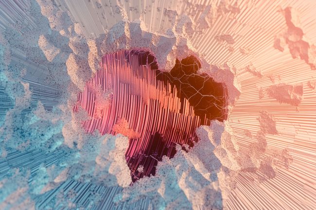 An abstract blend of glowing neural network filaments in pink and purple crisscrossing a textured metallic surface.